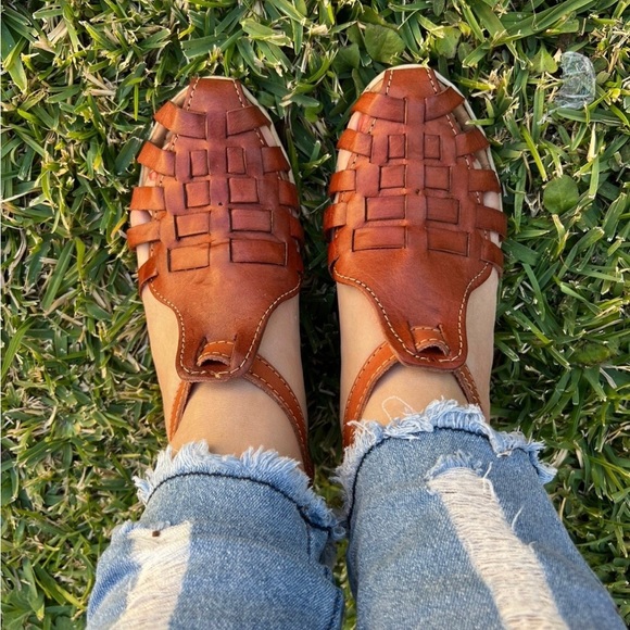 Leather Wedge Huarache Sandals by Mexico en la Piel - Picture 2 of 3